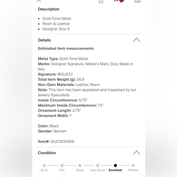 Gucci Lion Head Cross Bracelet - Picture 2 of 6
